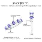 Rosec Jewels-Natural Tanzanite Half Eternity Ring with Diamond