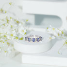 Rosec Jewels-Natural Tanzanite Half Eternity Ring with Diamond
