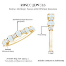 1.5 CT Alternate Moonstone and Diamond Semi Eternity Ring AAA - Rosec Jewels