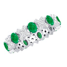 Rosec Jewels-Natural Emerald and Moissanite Designer Eternity Band
