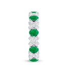 Rosec Jewels-Natural Emerald and Moissanite Designer Eternity Band