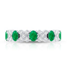 Rosec Jewels-Natural Emerald and Moissanite Designer Eternity Band