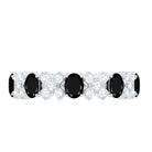 Certified Real Black Spinel Eternity Ring with Moissanite AAA - Rosec Jewels