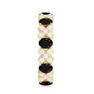Certified Real Black Spinel Eternity Ring with Moissanite AAA - Rosec Jewels