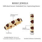 Natural Garnet Diamond Heart Eternity Ring for Anniversary AAA - Rosec Jewels