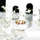 Natural Garnet Diamond Heart Eternity Ring for Anniversary AAA - Rosec Jewels