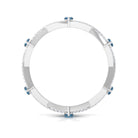 Marquise London Blue Topaz Crossover Eternity Band with Diamond AAA - Rosec Jewels