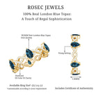 Rosec Jewels-Pear Shape London Blue Topaz Crossover Eternity Band with Diamond