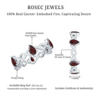 Rosec Jewels-Natural Pear Shape Garnet Diamond Eternity Ring with Crossover Shank