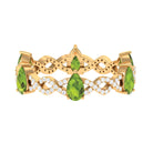 Peridot and Diamond Full Eternity Ring with Crossover Shank AAA - Rosec Jewels