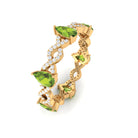 Peridot and Diamond Full Eternity Ring with Crossover Shank AAA - Rosec Jewels
