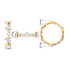 Rosec Jewels-Pear Cut Moonstone and Diamond Crossover Eternity Ring
