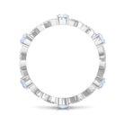 Rosec Jewels-Pear Cut Moonstone and Diamond Crossover Eternity Ring