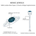 6X8mm Oval Cut London Blue Topaz Promise Ring with Diamond AAA - Rosec Jewels