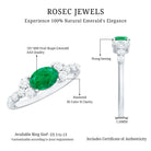 5X7mm Oval Cut Emerald Promise Ring with Diamond AAA - Rosec Jewels