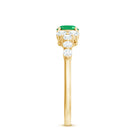 5X7mm Oval Cut Emerald Promise Ring with Diamond AAA - Rosec Jewels