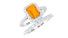Real Fire Opal and Moissanite Stackable Ring Set AAA - Rosec Jewels