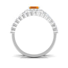 Real Fire Opal and Moissanite Stackable Ring Set AAA - Rosec Jewels