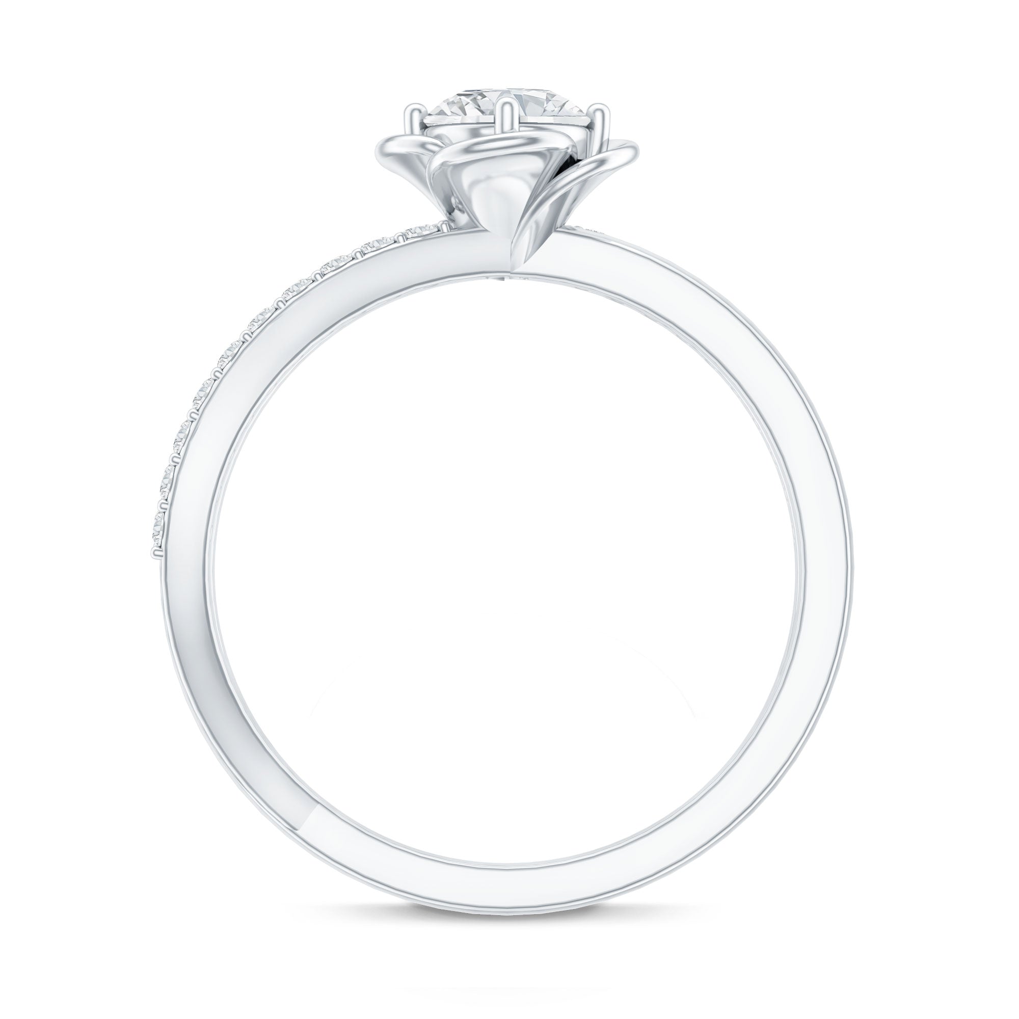 Rosec Jewels-Flower Inspired Moissanite Proposal Ring for Women