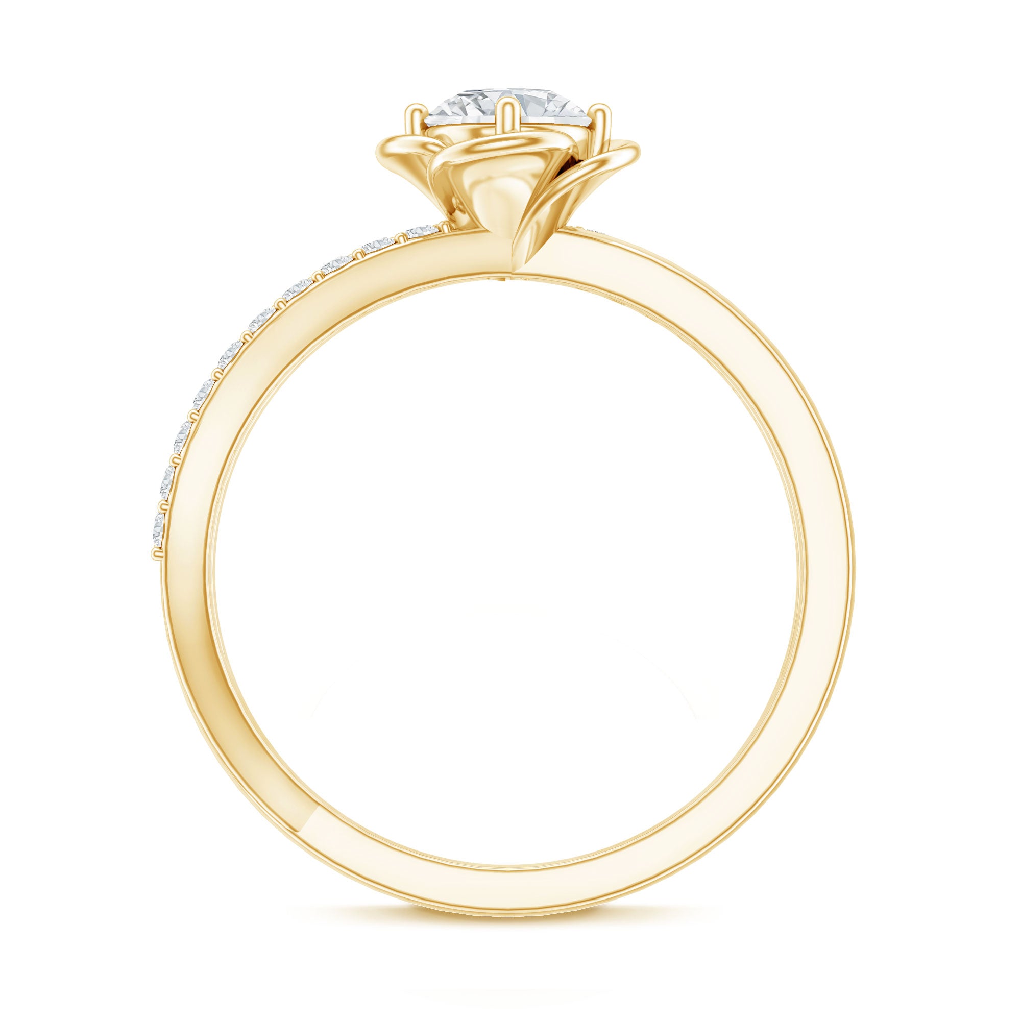 Rosec Jewels-Flower Inspired Moissanite Proposal Ring for Women