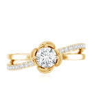 Rosec Jewels-Flower Inspired Moissanite Proposal Ring for Women