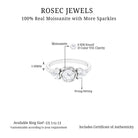 Certified Round Moissanite Flower Engagement Ring Moissanite - ( D-VS1 ) - Color and Clarity - Rosec Jewels