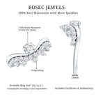 Designer Moissanite Curved Engagement Ring for Women D-VS1 - Rosec Jewels