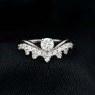 Designer Moissanite Curved Engagement Ring for Women D-VS1 - Rosec Jewels