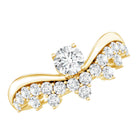 Designer Moissanite Curved Engagement Ring for Women D-VS1 - Rosec Jewels