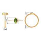 1.25 CT Minimal Marquise Cut Peridot Ring with Diamond Accent AAA - Rosec Jewels