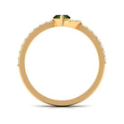 1.25 CT Minimal Marquise Cut Peridot Ring with Diamond Accent AAA - Rosec Jewels