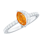 Rosec Jewels-Minimal Marquise Fire Opal and Diamond Engagement Ring
