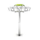 2.25 CT Natural Peridot Cocktail Ring with Moissanite Stones AAA - Rosec Jewels