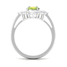 2.25 CT Natural Peridot Cocktail Ring with Moissanite Stones AAA - Rosec Jewels