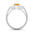 2.25 CT Oval Fire Opal Cocktail Engagement Ring with Moissanite AAA - Rosec Jewels