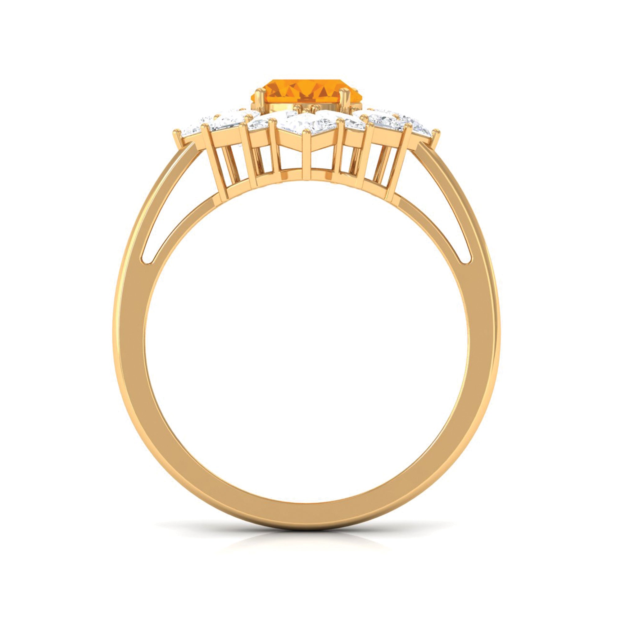2.25 CT Oval Fire Opal Cocktail Engagement Ring with Moissanite AAA - Rosec Jewels
