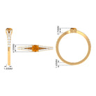 0.50 CT Split Shank Citrine Promise Ring with Diamond Accent AAA - Rosec Jewels