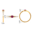 Minimal Pink Tourmaline Split Shank Ring with Diamond AAA - Rosec Jewels