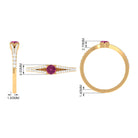 Minimal Pink Tourmaline Split Shank Ring with Diamond AAA - Rosec Jewels