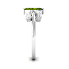 Rosec Jewels-1 CT Marquise Cut Peridot Scatter Ring with Diamond Stones