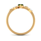 Rosec Jewels-1 CT Marquise Cut Peridot Scatter Ring with Diamond Stones