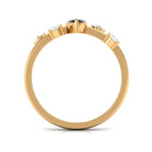 Marquise Cut Solitaire Black Spinel Ring with Scatter Diamond AAA - Rosec Jewels