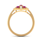 Real Pink Tourmaline Contemporary Ring with Diamond AAA - Rosec Jewels