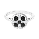 3/4 CT Black Spinel and Diamond Contemporary Ring AAA - Rosec Jewels