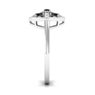 3/4 CT Black Spinel and Diamond Contemporary Ring AAA - Rosec Jewels