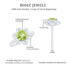 2 Carat Natural Peridot Flower Engagement Ring with Diamond AAA - Rosec Jewels