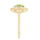 2 Carat Natural Peridot Flower Engagement Ring with Diamond AAA - Rosec Jewels