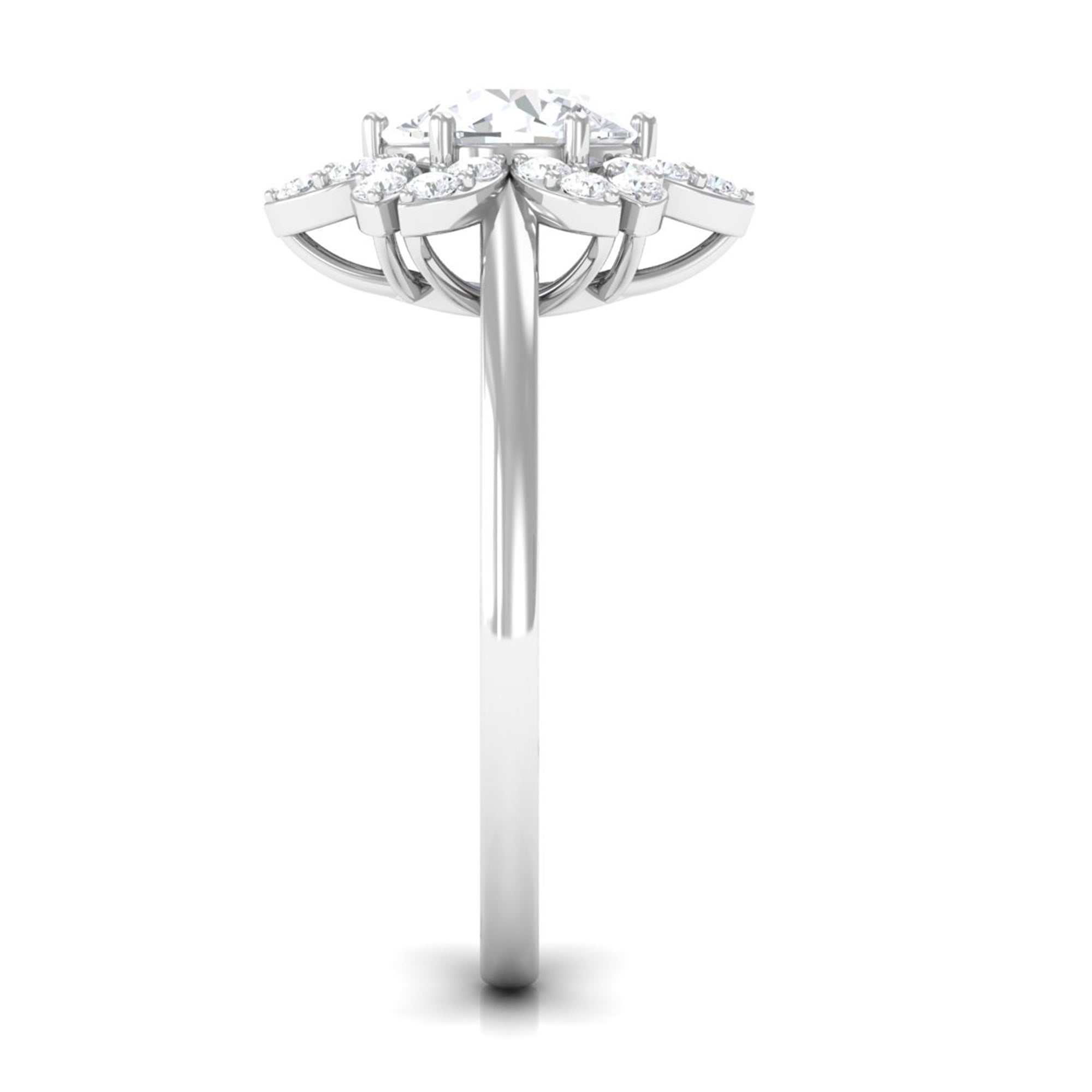 Cubic Zirconia Flower Promise Ring AAAA - Rosec Jewels