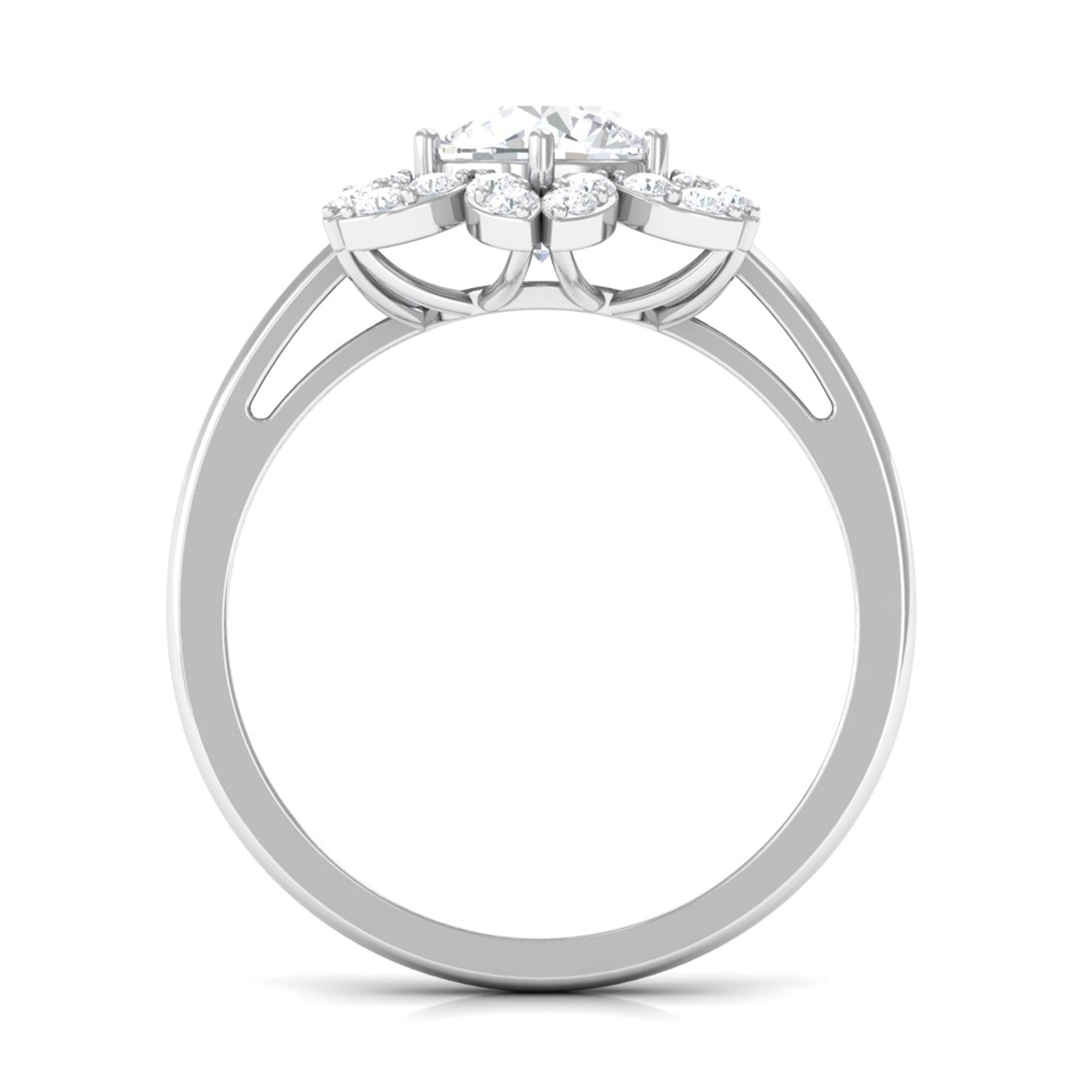 Cubic Zirconia Flower Promise Ring AAAA - Rosec Jewels