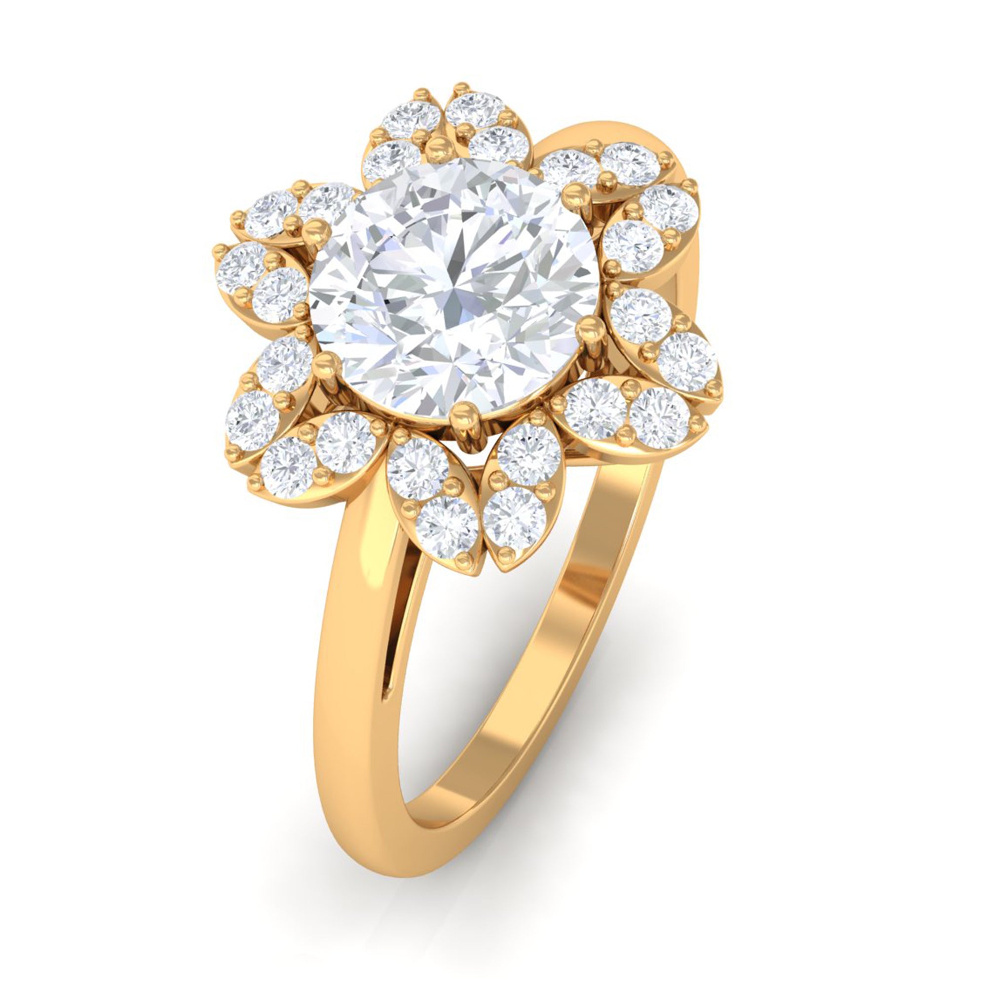 Cubic Zirconia Flower Promise Ring AAAA - Rosec Jewels